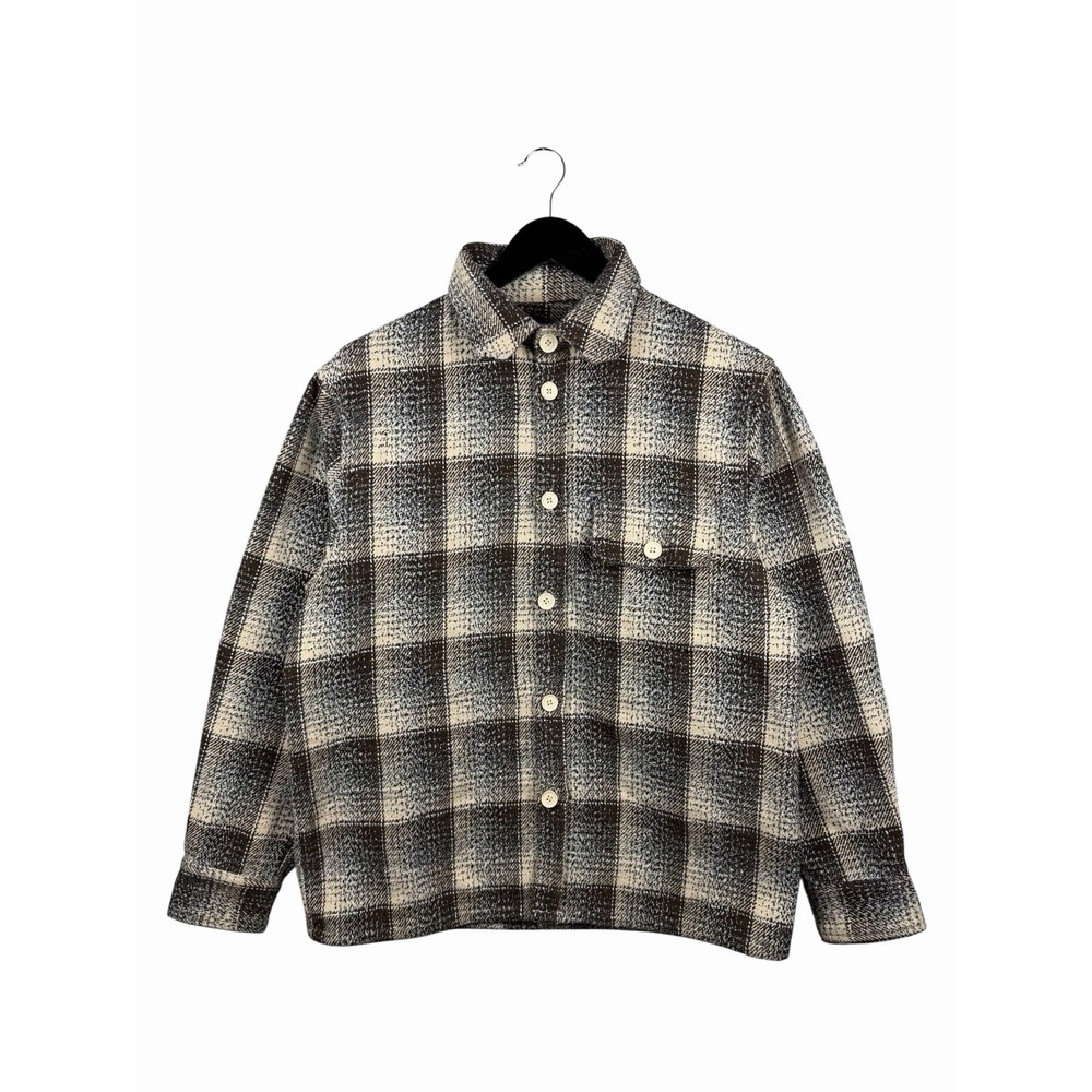 Cole Henry Flannel Long Sleeve Shirt Size M Beige Brown Rare